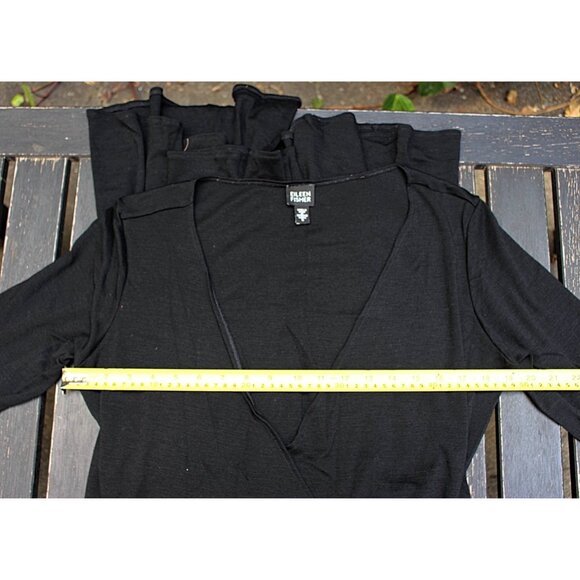 Eileen Fisher - Wool Jersey Surplice 46" Wrap Dress, Sml Oversize fits Med - Picture 5 of 11